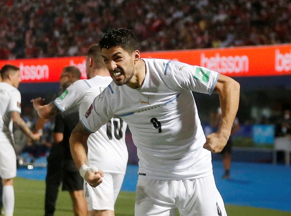 Bàn thắng duy nhất của Luis Suarez giúp Uruguay tiếp tục hy vọng tranh suất dự World Cup 2022