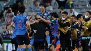 Đội tuyển Nhật Bảng giành vé trực tiếp đến World Cup 2022 tại Qatar. (Nguồn Getty Images)